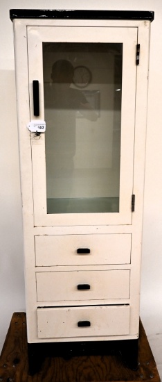 Wocher metal medical cabinet, 60" T, 21"W
