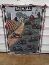 2 Farmall Tractor Woven Throw Blankets
