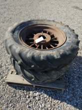 Farmall F20 Tractor Tires with round Spoked Wheels
