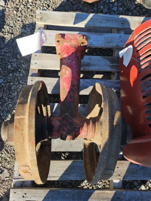 Cast Iron Pulley Assembly with Red Mount Flange