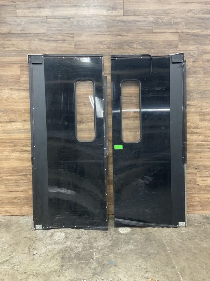 (2) Count Black Plastic Swing Doors
