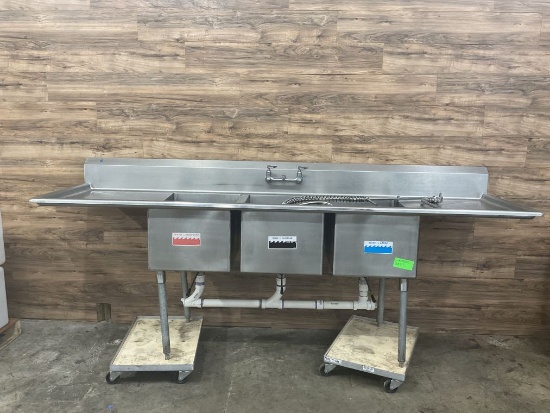 3-Compartment Stainless Steel Sink