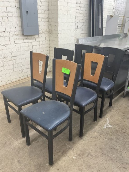 (6) Count Dining Chairs with Blue Cushions