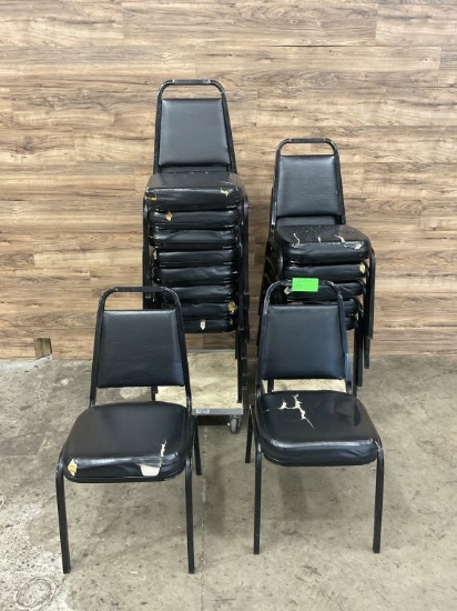 (15) Count Black Metal Chairs