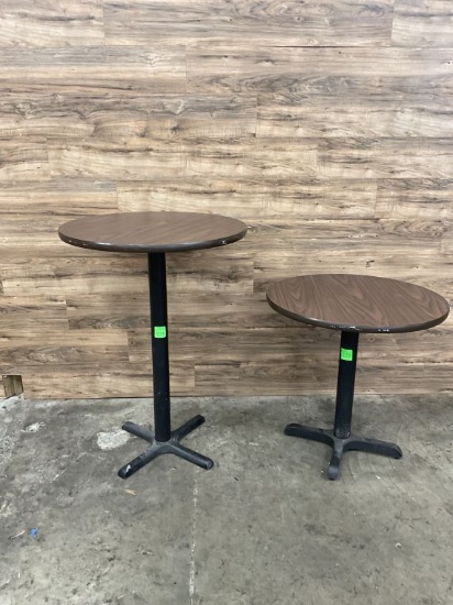 (2) Count Round Wooden Dining Tables