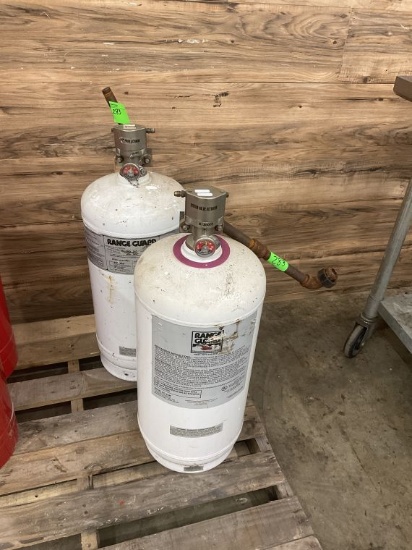 (2) Count White Range Guard Pressure Tanks