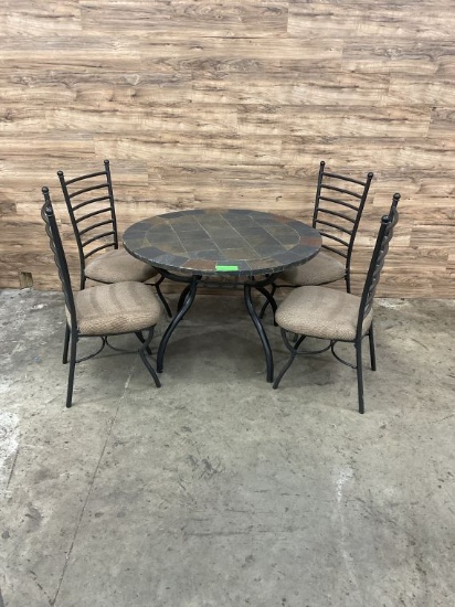 Lot of Tile Dining Table with 4 Chairs