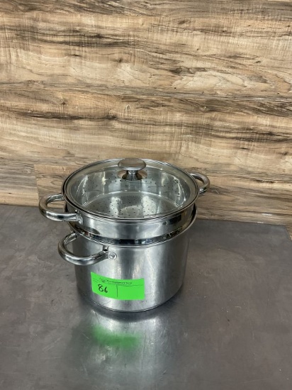 Lot of Cook N Home Stock Pot & 2 Perforated Inserts