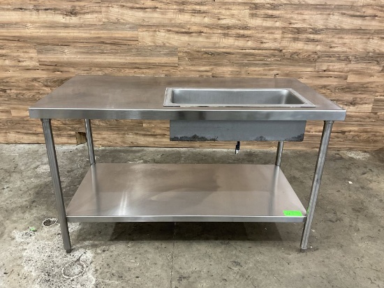Stainless Steel Table with Ice Well