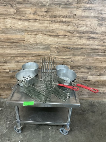 Lot Assortment of Pots & Fry Baskets