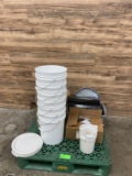 Lot Assortment of Food Grade Buckets, Lids, etc.