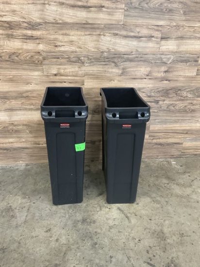 (2) Count Rubbermaid Black Garbage Cans