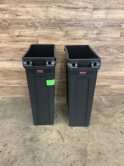 (2) Count Rubbermaid Black Garbage Cans