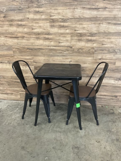 Dining Set of Table & 2 Slat Back Chairs