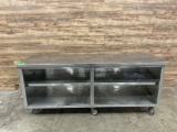 Stainless Steel Worktop Table/Dish Cabinet on Casters