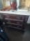 Ornately Carved Mahogany Dresser Chest with Floral Rosettes and Beaded Trim