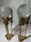 Crystal Orb with Ornate Gilt Bronze Tripod Stand (2)