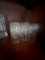Set of ten Vintage Pressed Glass Tumblers with Diamond-Fan Motif