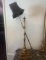 Hollywood Regency Gilt Faux Bamboo Table Lamp with Black Shade – Mid-20th Century