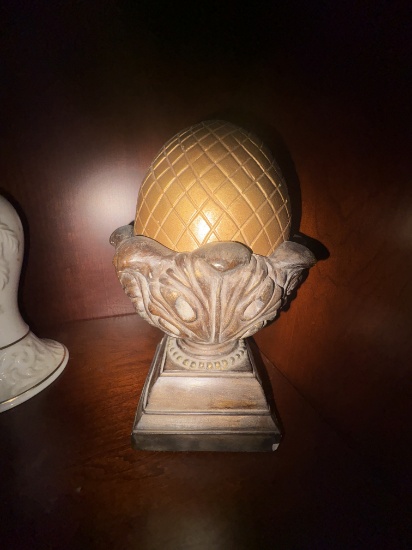 Classical Pinecone Finial in Gilded Pedestal Base