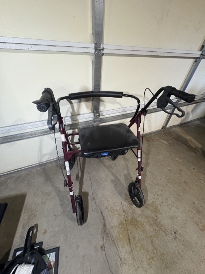 Medline Deluxe Rollator Walker with Seat & Storage