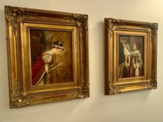 Napoleon Crowning Himself, Oil on Canvas After Jacques-Louis David