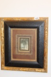 Grand Miniature: Framed Architectural Interior Print with Ornate Matting and Carved Frame