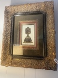 Matched Pair of Neoclassical Urn Engravings in Monumental Baroque Frames