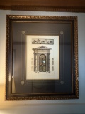 Framed Neoclassical Architectural Study of an Ornate Doorway