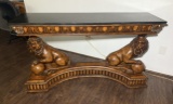 Monumental Hand-Carved Lion Console Table Base – Baroque Revival Grandeur