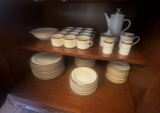 China Dinner Service with Gold & Black Filigree Border