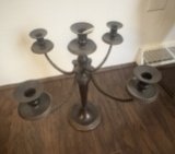 Victorian-Style Five-Arm Bronze Candelabrum – Neoclassical Revival