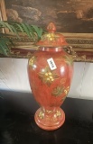 Hand-Painted Decorative Ceramic Ginger Jar with Lid