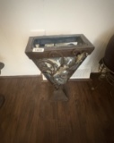 Decorative Wrought Iron and Glass Wall Sconce or Planter