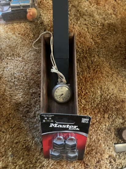 Cheese Box, Pocket Watch, and Locks