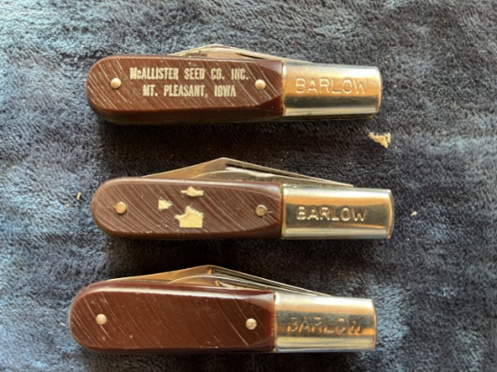 3 Barlow Pocket Knives