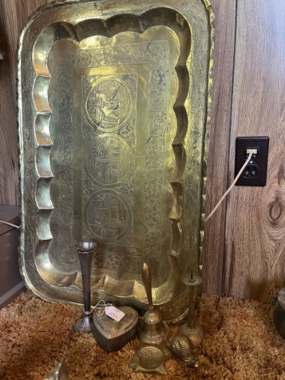 Brass Items and Tray