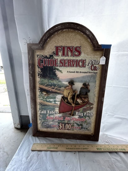 Fins Guide Service Wood Sign