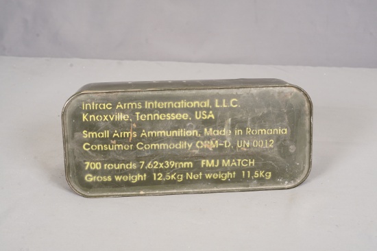 Sealed Tin Intrac Arms 7.62 x 39mm Bullets 12.5Kg