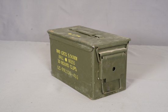 Ammo Box With 8mm Mauser Bullets & Stripper Clips