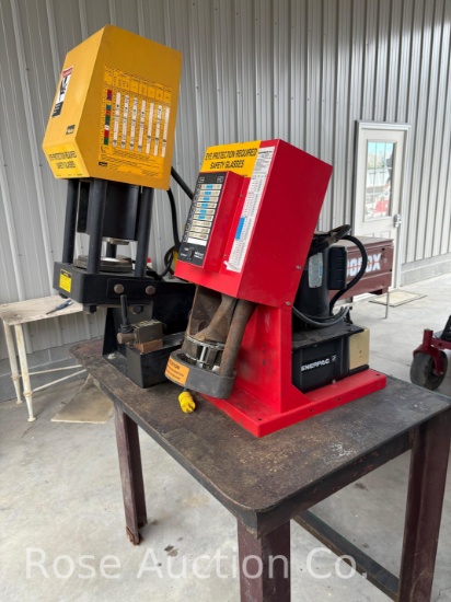 Parker hydraulic hose crimper, fittings, hydraulic hose, and cabinets, cutter
