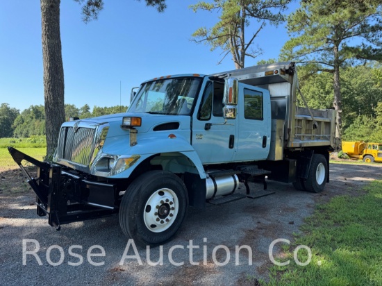 2007 International 7400 SFA crew cab dump truck, DT 466 engine (New Kent, VA)