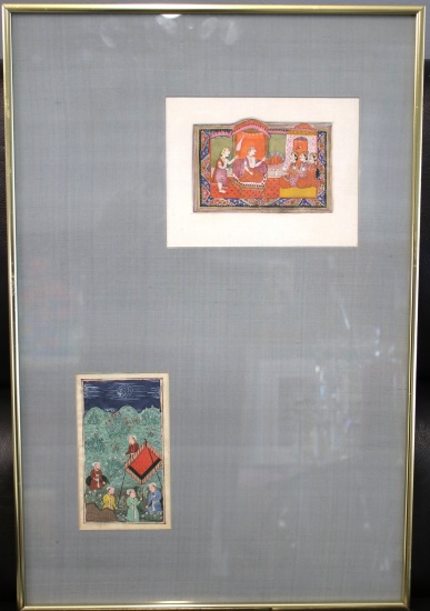 Hindu miniature and Ancient Middle Eastern Miniature- mid 19th century
