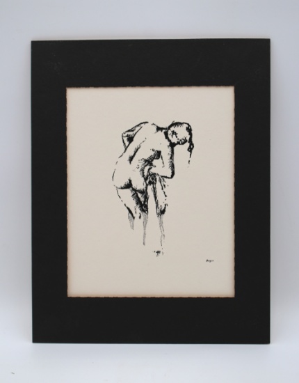 Vintage French Artist Edgar Degas Silkscreen "Nude Women After Bath"