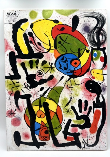 Oil canvas painting after Joan Miro
