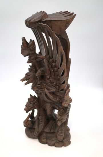Vintage Wooden statue - Prince Rama on Garuda