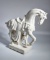 White Glazed Ceramic Decorated Stallion Horse Figure Statue