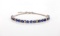 Silver Tennis Bracelet Blue Sapphire & Diamonds