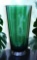 Green Glass Vase With A Woman Silhouette