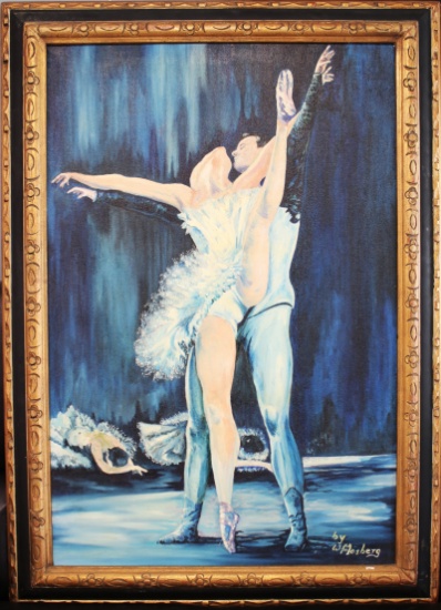 W Mosberg, Ballet Dancers O/c Painting